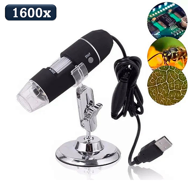 Microscópio Digital USB Zoom 1600x Câmera 2.0mp