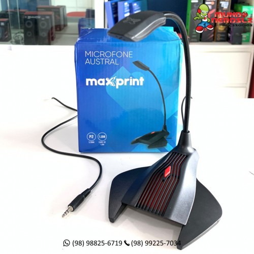 Microfone de Mesa Para Conferência P2 3.5mm - Maxprint Austral