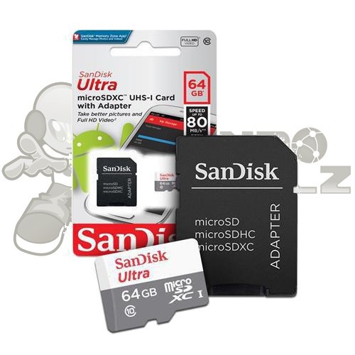 Cartão de Memória 64Gb, MicroSD, Ultra, Classe 10, 100Mbs - SanDisk