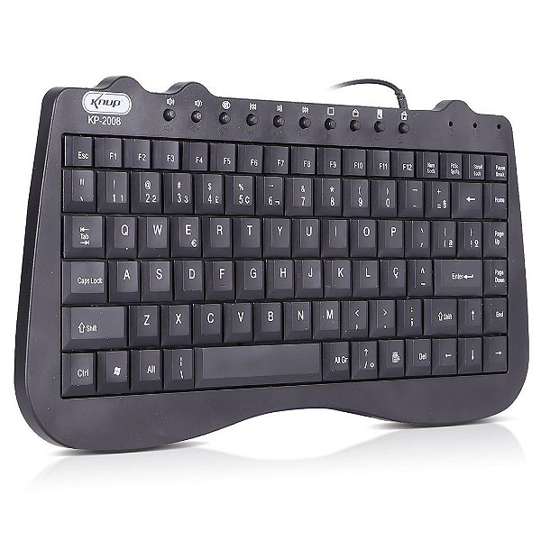 Teclado Com Fio Compacto, USB, Teclas Multimídia - Knup KP-2008