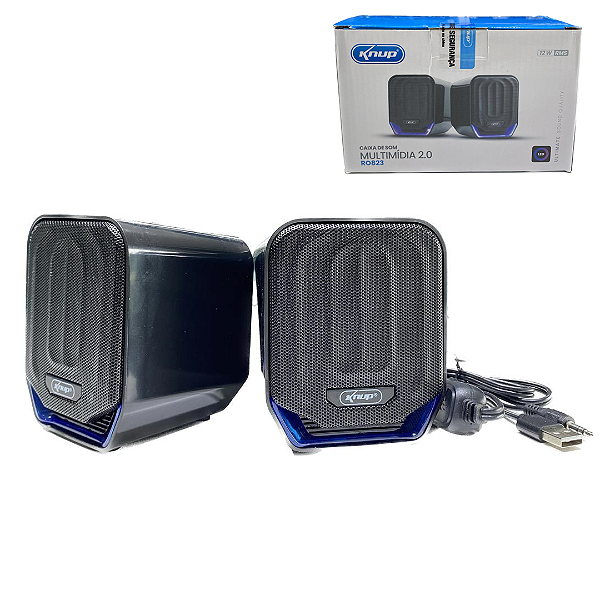 Mini Caixa de Som Para PC 12W RMS - Knup KP-RO823
