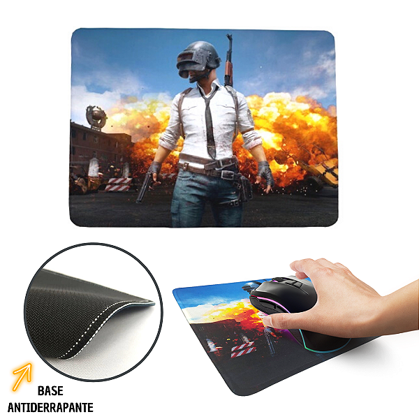 MousePad 26x21cm Pequeno, Antiderrapante com Costura Reforçada - Kapbom KAP-1001