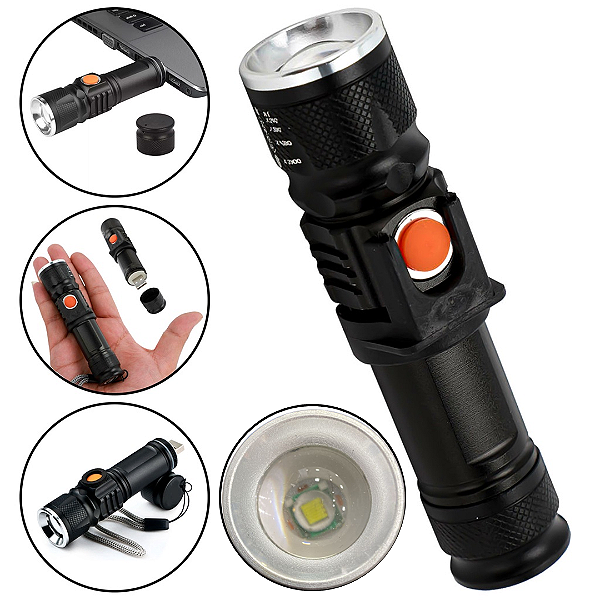 Mini Lanterna Recarregável USB 5000W/85000L - Luatek LT-417