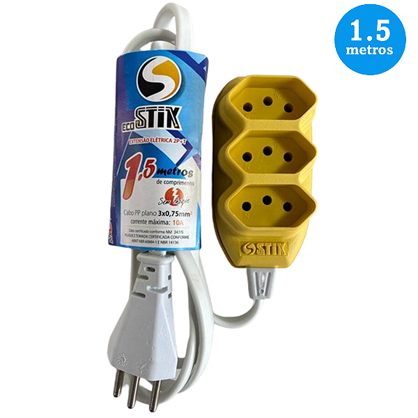 Cabo Extensão Elétrica Com 1.5 Metros 10A 250V