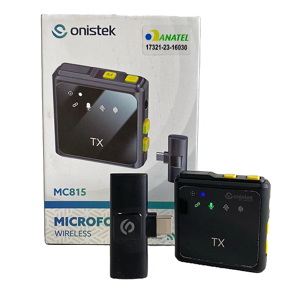 Microfone Lapela Sem Fio Para Android Tipo C Profissional - Onistek ON-MC815