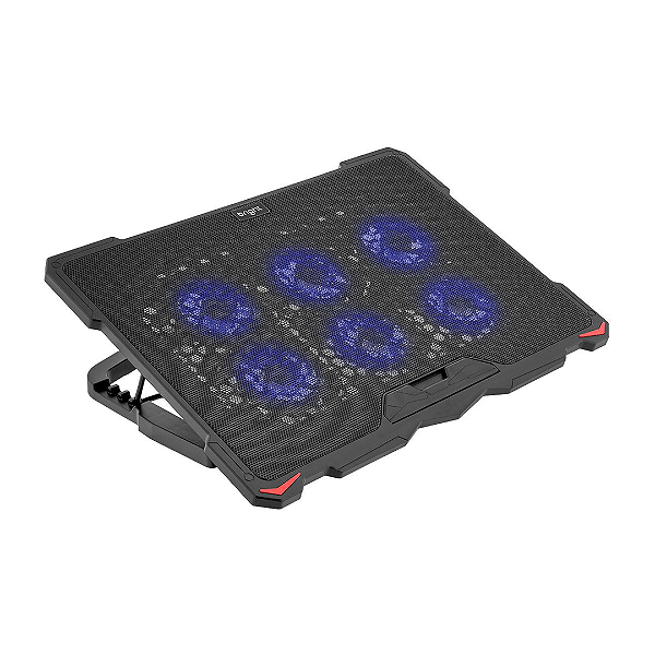 Suporte Base Cooler para Notebook até 17.3" com 6 Fans, LED e 4 Níveis de Ajuste de Altura - Bright BC002