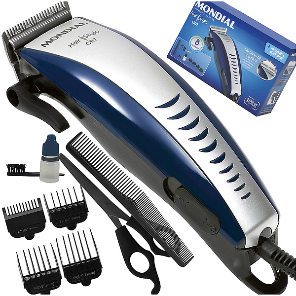 Maquina de Cortar Cabelo Com Fio Hair Stylo Com 8 Acessórios - Mondial CR-07