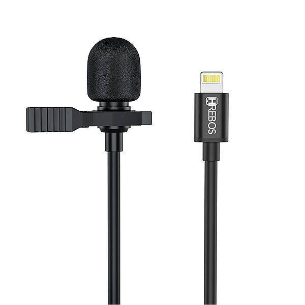 Microfone de Lapela Para iPhone Lightning Com Fio, 1.5 Metros - Hrebos HS-32