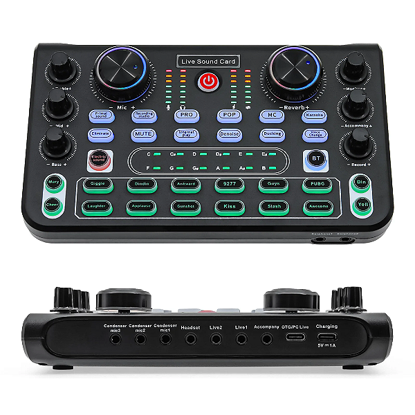 Mesa de Som Interface de Áudio Placas de Som - Live Sound Mixer HD X60 Versão Inglês