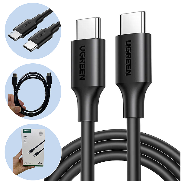 Cabo Tipo C Para Tipo C, 60 W, 3A Com 1 M - Ugreen