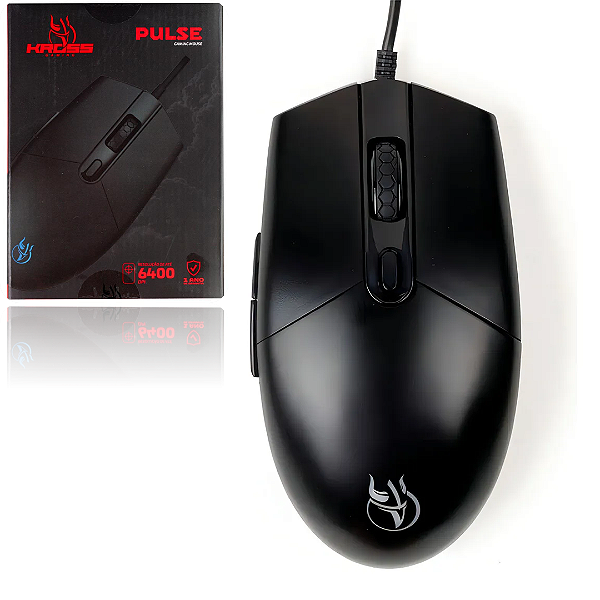 Mouse Gamer com Fio 6.400 DPI, Led RGB, 6 Botões - Kross Pulse KE-MG105