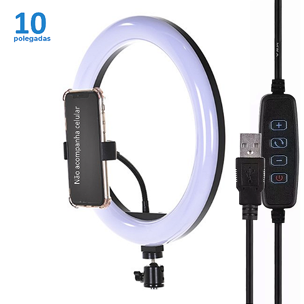 Iluminador Ring Light 10 Polegadas 25cm (Sem Tripé) - Oberon OR-PL610