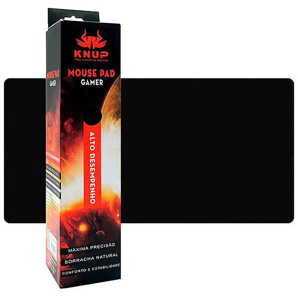 MousePad Gamer 80x30cm com Bordas Costuradas, Speed, Base Antiderrapante, Preto - Knup KP-S08