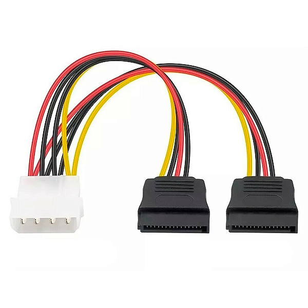 Cabo Adaptador Molex IDE x 2 Sata 15P, Tamanho 20cm - Grasep D-CIC02