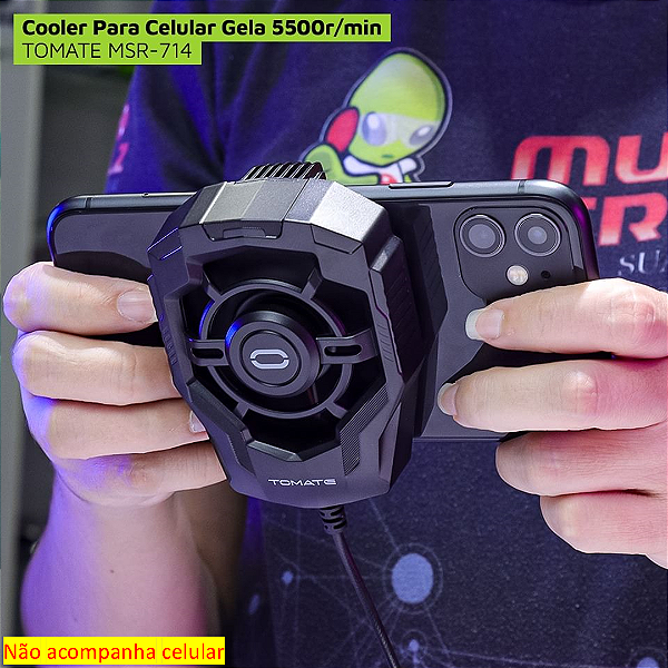 Cooler Ventilador para Celular Gamer 5.500R/min Resfriador de Celular - Tomate MSR-714