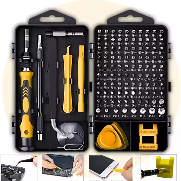 Jogo de Chave Precisão Ferramenta Reparo Profissional Multi Uso Kit com 115 Peças - Bomvink Bom-3114