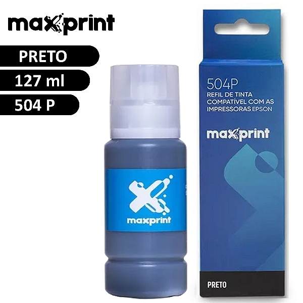 Tinta de Impressora Epson 504 Preto Compatível L4150 L4160 L6171 L6161 L6191 - Maxprint