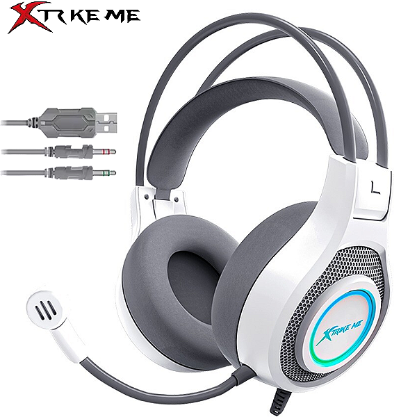 Headset Gamer com Microfone Conexão 2xP2 + USB Rgb 40mm- Xtrike GH-515W