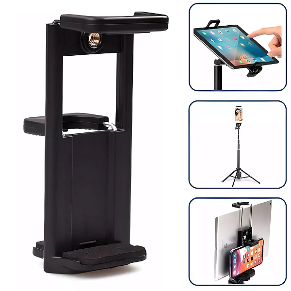 Suporte de Celular, Tablet e iPad para Tripé com Rosca 1/4 - Lintian LT-Z001