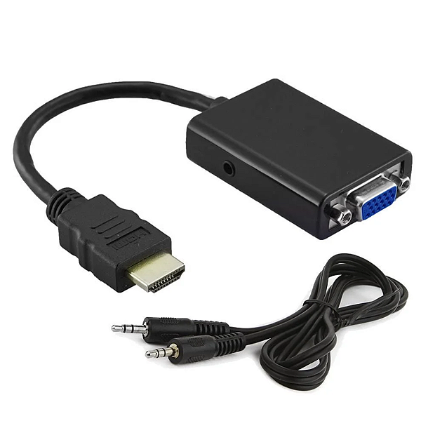 Adaptador Conversor HDMI para VGA com Saída de Áudio P2 - Knup KP-5032