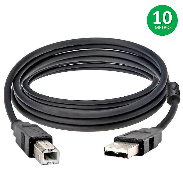 Cabo Para Impressora Com Filtro Usb 2.0 com 10 Metros - Exbom CBX-U2AMBM100
