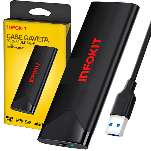 Case SSD M.2 NGFF 5Gbps USB 3.1 - Infokit Ecase-M2NG50
