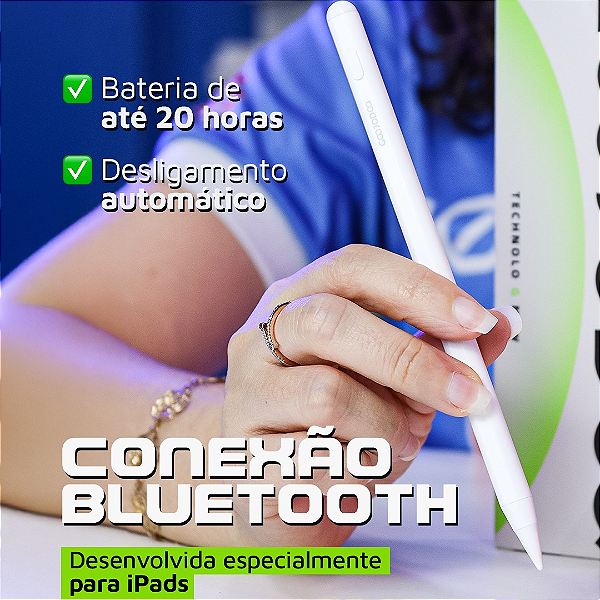 Caneta Pencil Para iPad com Rejeição de Palma Touch Stylus Pen - Goojodoq 11 Plus