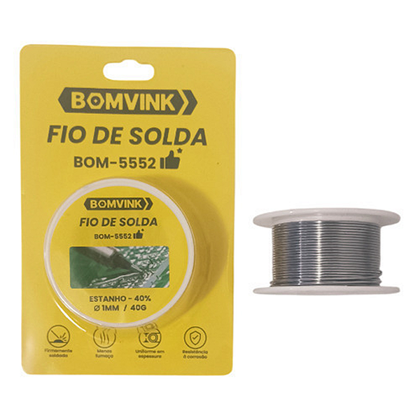 Fio de Solda Carretel SN40% 1mm com 40 Gramas - Bombink BOM-5552