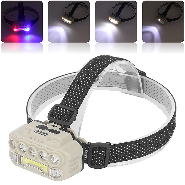 Lanterna de Cabeça LED Superbrilhante Recarregável com Sensor de Movimento - Lelong LE-8322