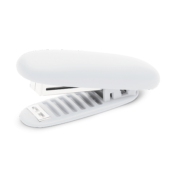 Mini Grampeador Plástico até 15 Folhas, Semiautomático, Branco - Maxprint MX-G15D