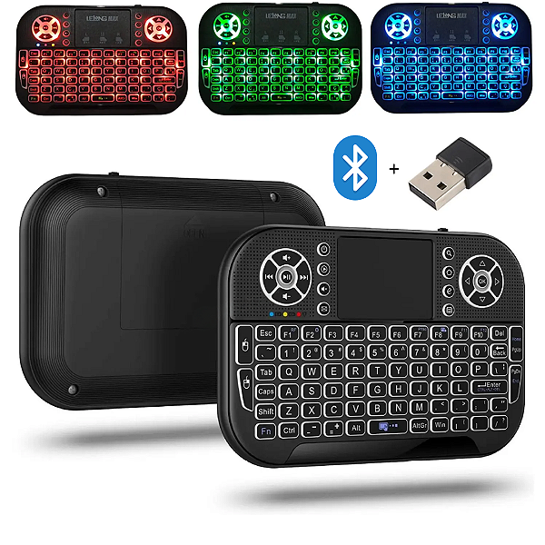Mini Teclado Portátil 2x1 Bluetooth + Adaptador para TV Box, PC, Celular - Lelong LE-7704-1