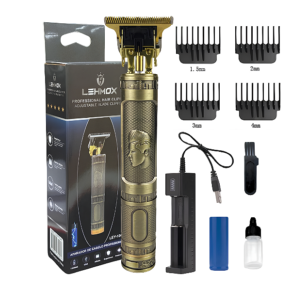 Máquina de Cortar Cabelo e Acabamento Recarregável 5W - Lehmox LEY-1546