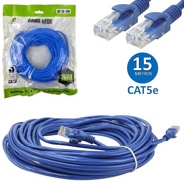 Cabo de Rede CAT 5e com 15 Metros Até 1000 Mbps (Gigabit Ethernet) - X-Cell XC-CR-15M