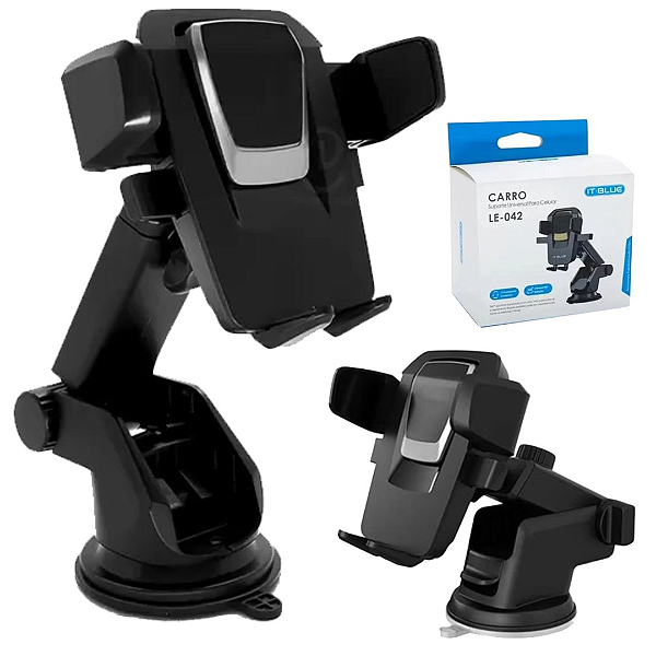 Suporte Veicular Universal Para Celular Com Ventosa, Rotação 360° - It-Blue LE-042