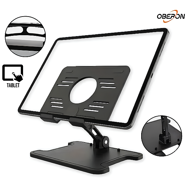 Suporte Plástico de Mesa Para Tablet 5 até 13 Polegadas - Oberon OR-SP18