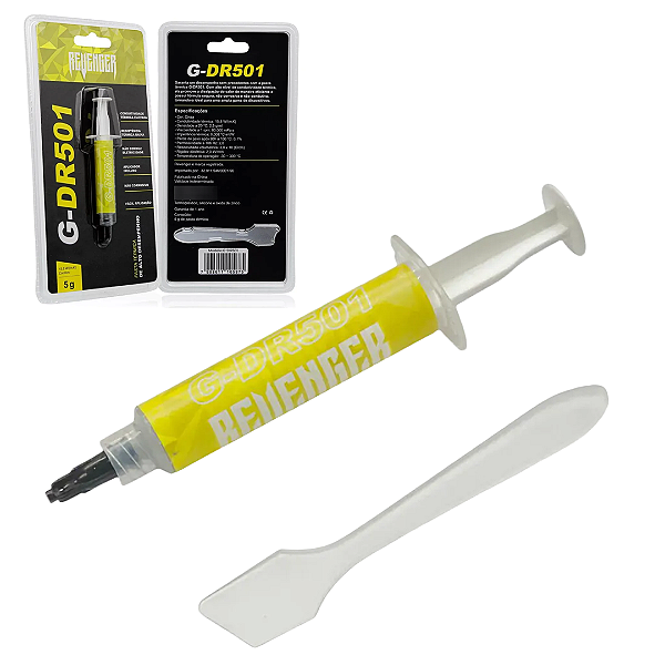 Pasta Térmica Para Processador Seringa com 5G Condut. 15,8 W/(m.K) Cinza - Revenger G-DR501