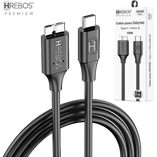 Cabo de Dados para SSD e HD Externo para Tipo C - Hrebos CB-709