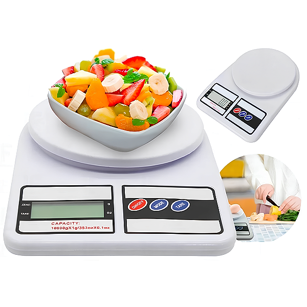 Balança Digital de Cozinha até 10kg com Display, Dieta - Tomate SF-400