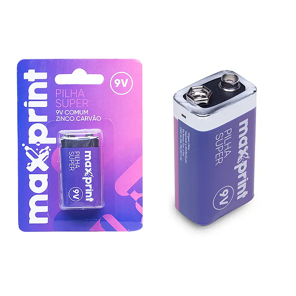 Bateria Maxprint 9V Blister com 1 unidade