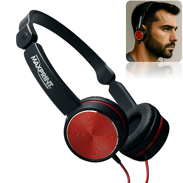Fone de Ouvido com Fio Conector P2 3.5mm, Dobrável, Sem Microfone - Maxprint 607703