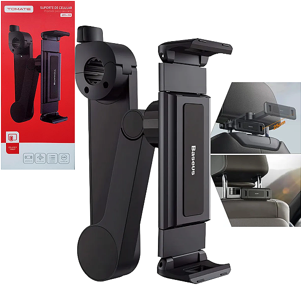 Suporte de Telefone para Banco Traseiro de Carro Cor Preto - Tomate MTG-218