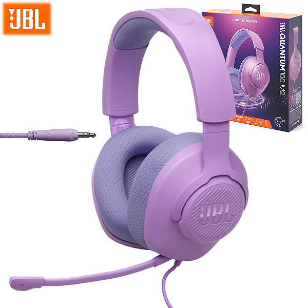 Headset Gamer com Fio P3, Driver 40mm para PC, PS4, PS5, Xbox e Celular, Roxo - JBL Quantum 100 M2
