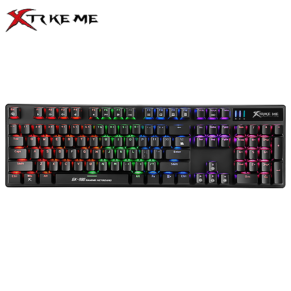 Teclado Mecânico Gamer Switch Azul, Anti-Ghosting, Led RGB, Preto - Xtrike-Me GK-980