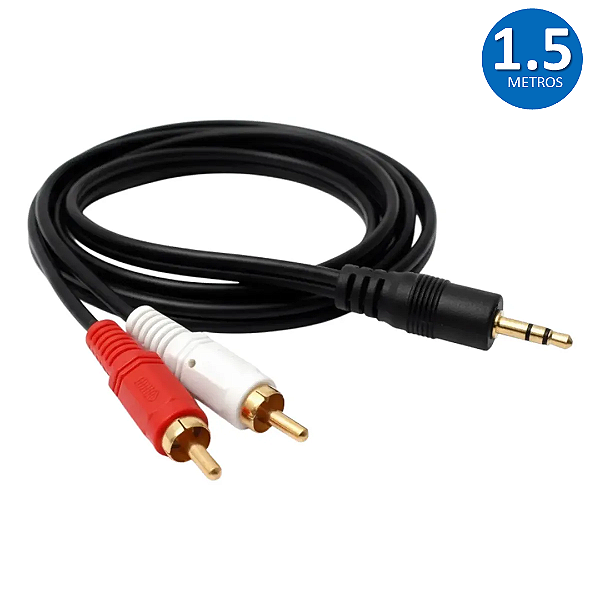 Cabo Áudio Auxiliar P2 Estéreo X 2RCA com 1.5 Metros - It-blue Le-1008-1