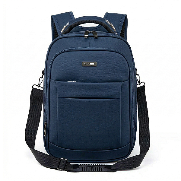 Mochila Para Notebook até 15.6" Unissex Semi Impermeável com Alça e 4 Compartimento, Azul - Aco 1604