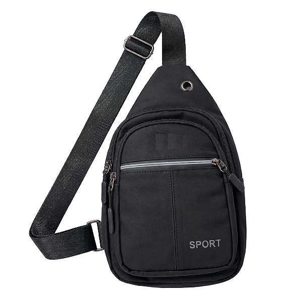 Mini Mochila Tiracolo e Transversal Multifuncional Cor Preto - Sport A2510