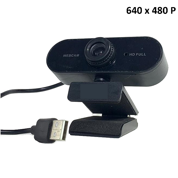Webcam 640x480P USB com Microfone Integrado - Preto