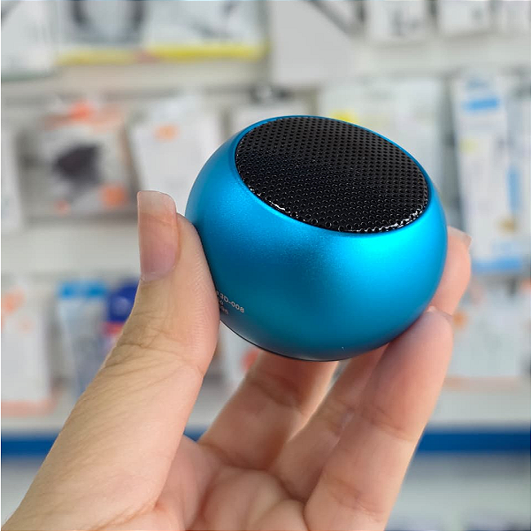 Mini Caixa de Som Bolinha Bluetooth Potente 5W Design Compacto, Azul - Grasep D-M2