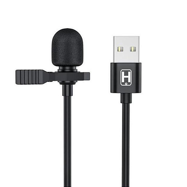 Microfone de Lapela USB com Fio para PC e Notebook - Hrebos HS-29