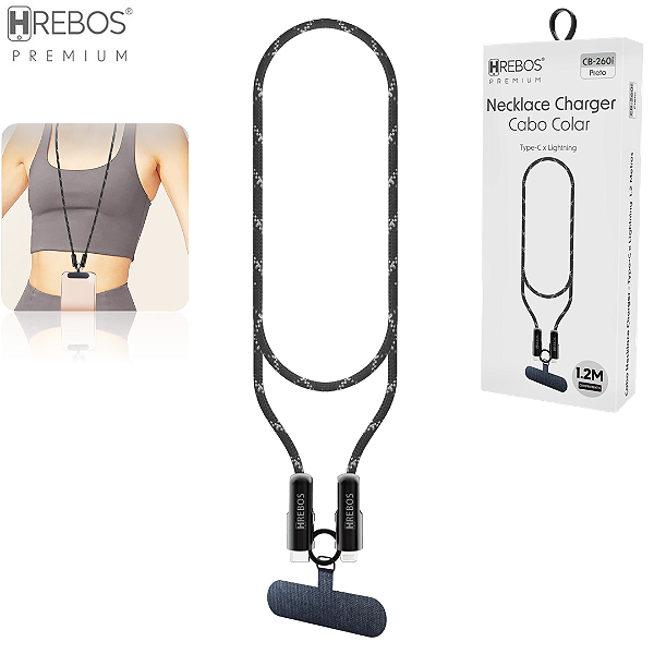 Cabo de Carregamento Tipo C Para iPhone 27W Estilo Cordão Trançado 1.2m - Hrebos CB-260i